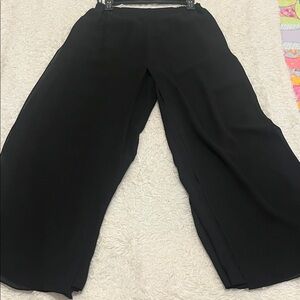 Papell Boutique Black Evening Palazzo Pants Elastic Waistband